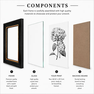 A4 Shabby Chic Picture Frame | Vintage Black