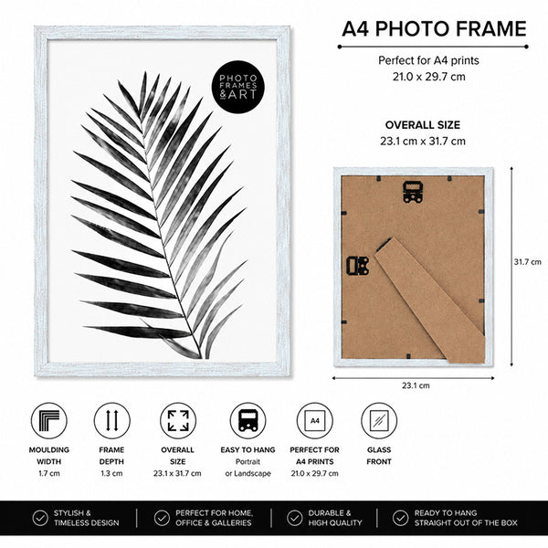 A4 Frame with Glass | DIstressed  Blue