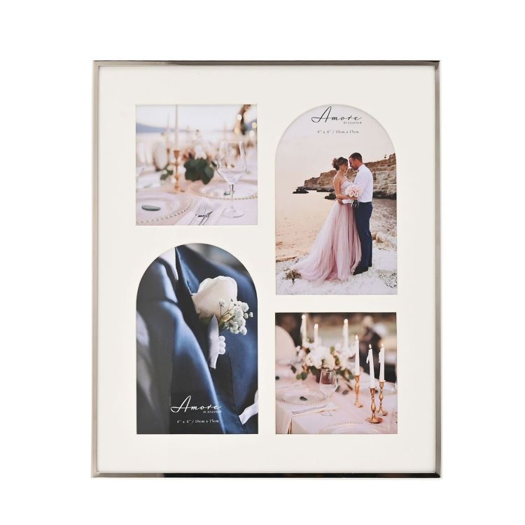 Silver Plated Fine Multi Photo Frame | 4 Apertures