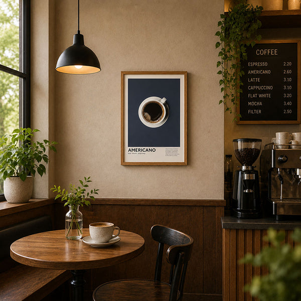 Framed 30x40cm Coffee Art | Americano