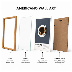 Framed 30x40cm Coffee Art | Americano