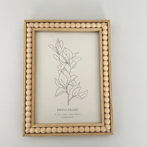 7x5" Beaded Photo Frame | Light Wood
