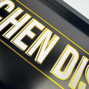 Black and Gold Typography Sign | Kitchen Disco