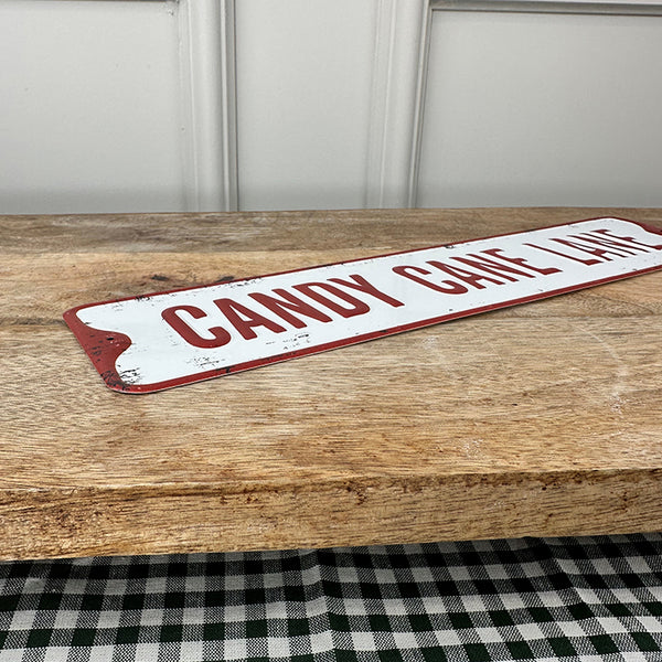 Metal Christmas Sign | Candy Cane Lane