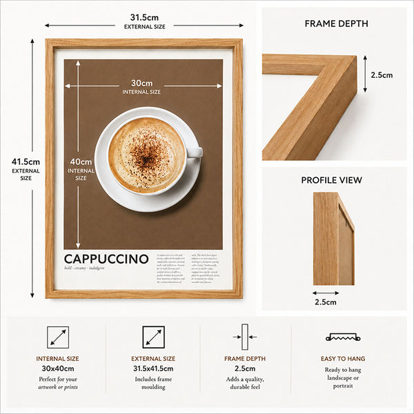 Framed 30x40cm Coffee Art | Cappuccino