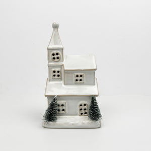 Ceramic Christmas Church | LED