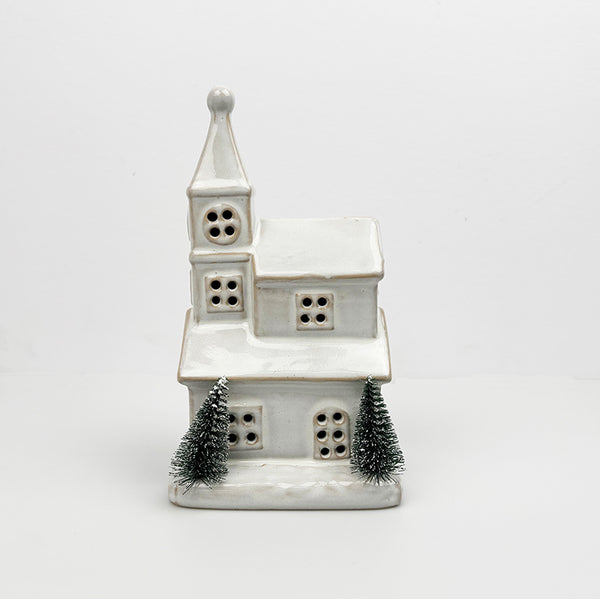 Ceramic Christmas Church | LED