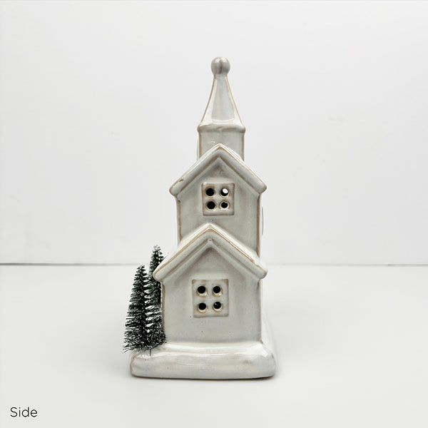Ceramic Christmas Church | LED
