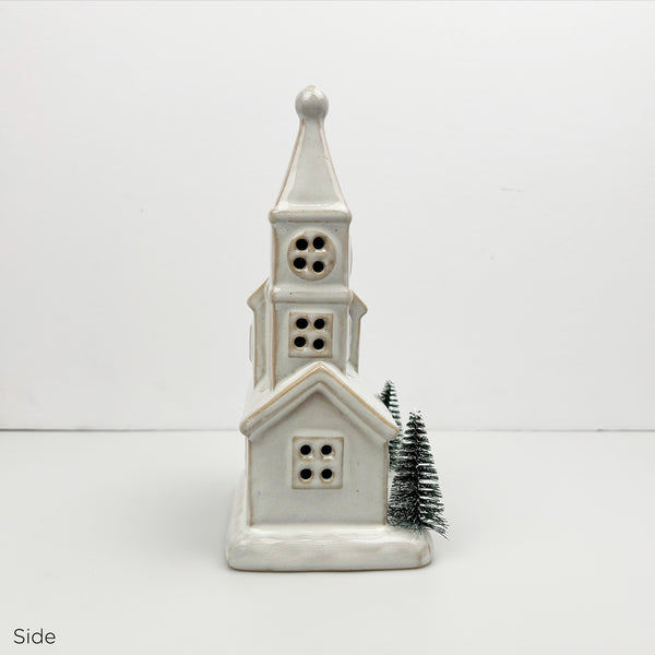Ceramic Christmas Church | LED