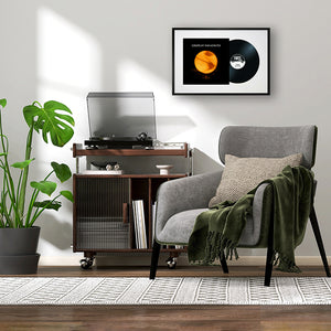 12" Vinyl LP Record and Album Cover Black Frame with White Mount (25"x17")