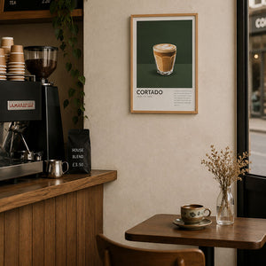 Framed 30x40cm Coffee Art | Cortado