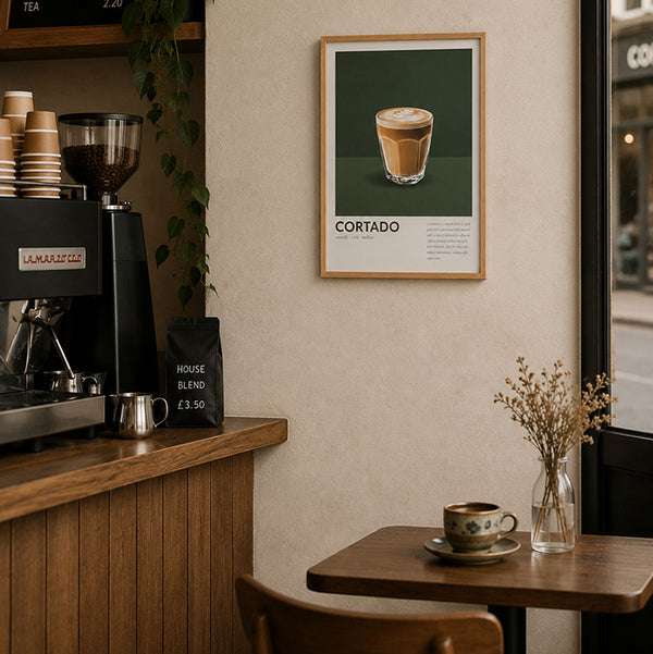 Framed 30x40cm Coffee Art | Cortado
