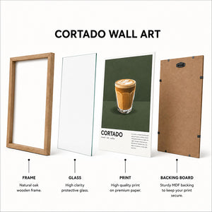 Framed 30x40cm Coffee Art | Cortado