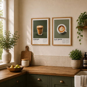 Framed 30x40cm Coffee Art | Cortado
