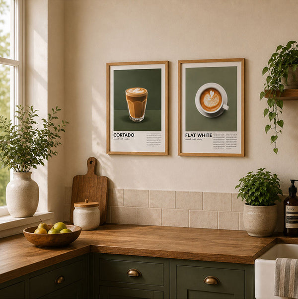 Framed 30x40cm Coffee Art | Cortado