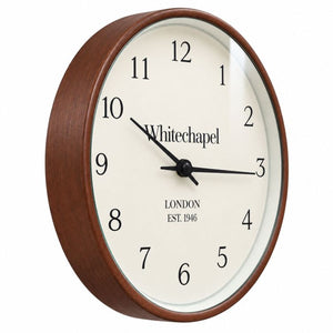 25cms Wall Clock | Dark Wood Effect