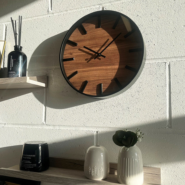 Wooden outlet Wall Clock with Photo Frame