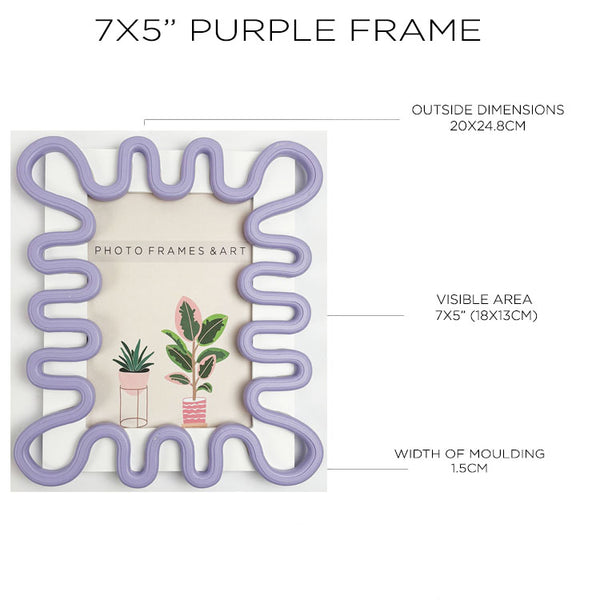 Squiggly Purple Frame | 7x5"