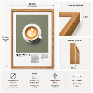 Framed 30x40cm Coffee Art | Flat White