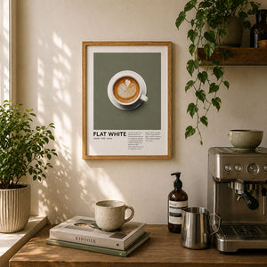 Framed 30x40cm Coffee Art | Flat White