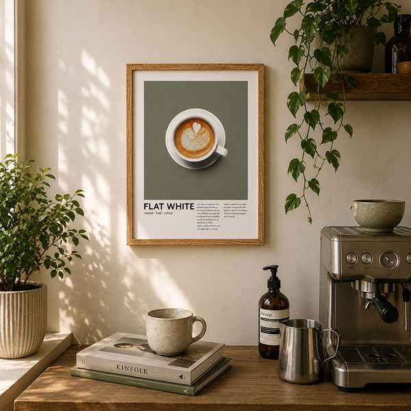 Framed 30x40cm Coffee Art | Flat White