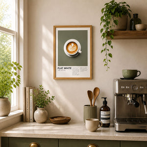 Framed 30x40cm Coffee Art | Flat White