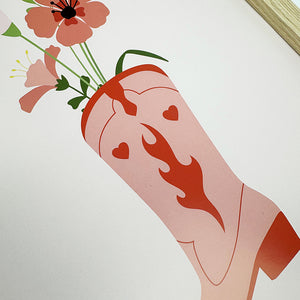 Flower Cowboy Boots | Framed Art