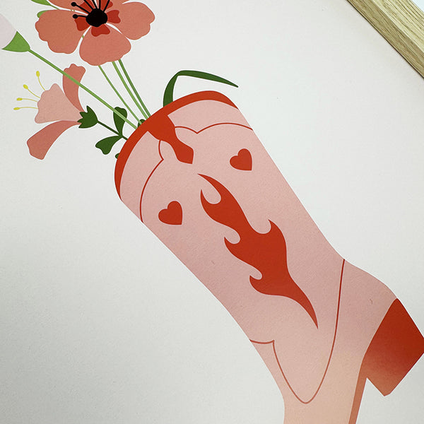 Flower Cowboy Boots | Framed Art