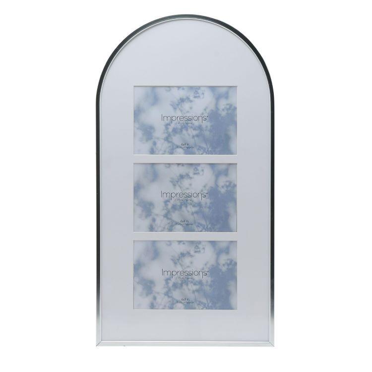 Silver Arch Topped Photo Frame | 3 6x4" Apertures