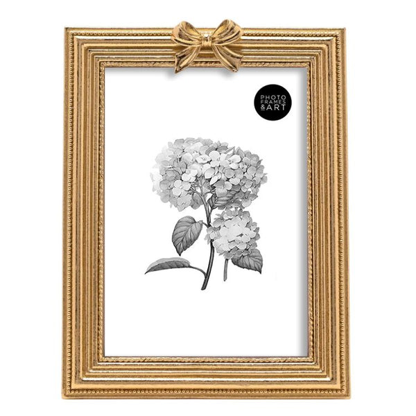 Gold Ribbon Bow Photo Frames | Available in 2 sizes