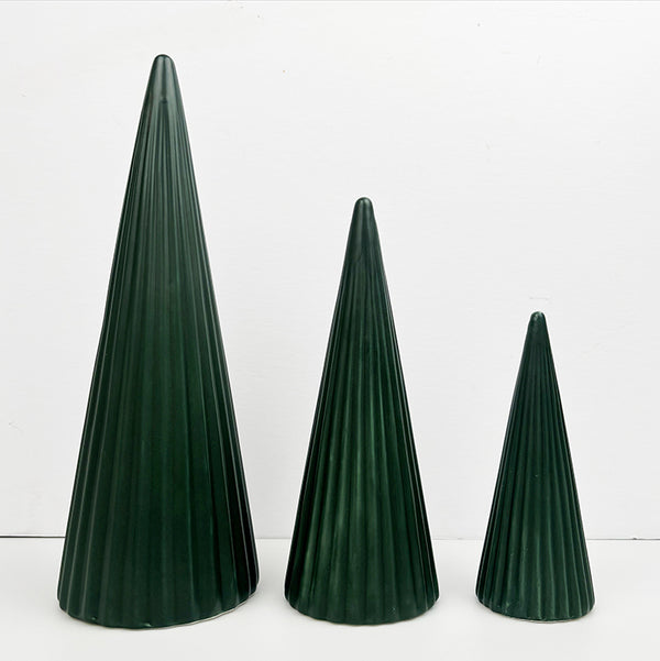 Green Ceramic Trees | Set of Three