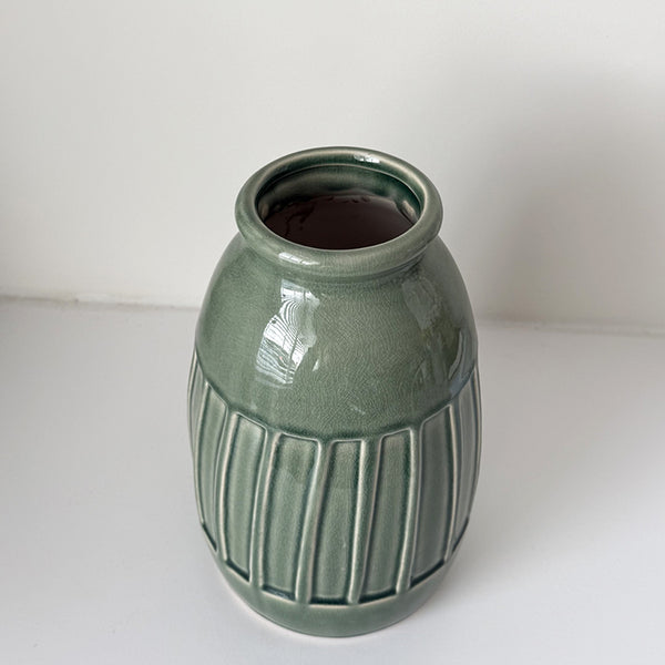 Glazed Green Vase | Ceramic
