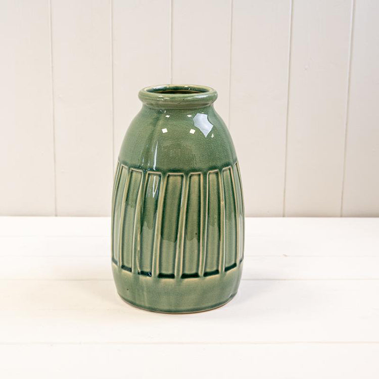 Glazed Green Vase | Ceramic