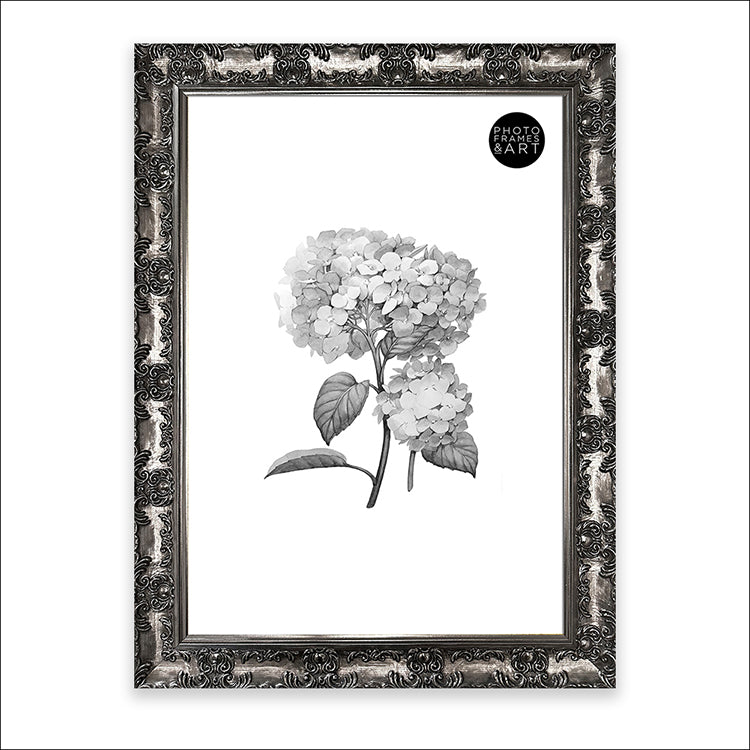 A2 Ornate Antique Frame | Gunmetal Silver