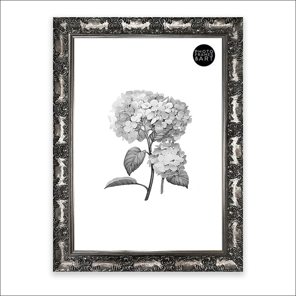 A2 Ornate Antique Frame | Gunmetal Silver