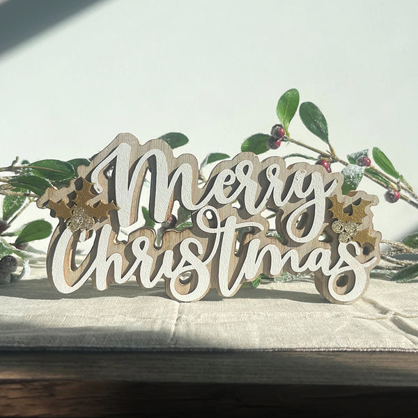 Wooden Merry Christmas Sign
