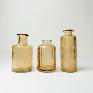 Burnt Orange Glass Bud Vases | Set of 3