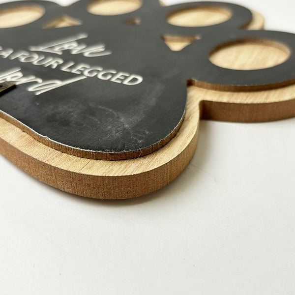 Paw Print Wooden Plaque