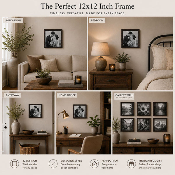 12x12" Dark Walnut Effect Photo Frame | Harrogate Collection