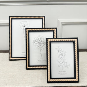 10x8" Black Photo Frame | Natural Swirl