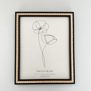10x8" Black Photo Frame | Natural Swirl