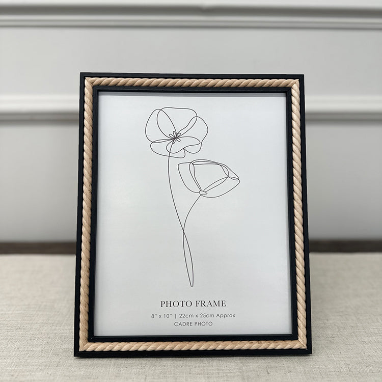 10x8" Black Photo Frame | Natural Swirl