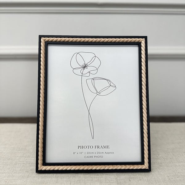 10x8" Black Photo Frame | Natural Swirl