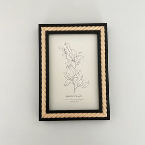 6x4" Black Photo Frame | Natural Swirl
