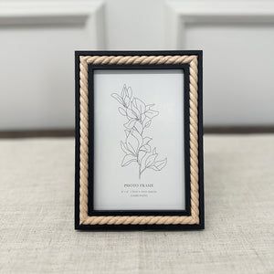 6x4" Black Photo Frame | Natural Swirl