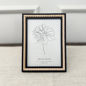 7x5" Black Photo Frame | Natural Swirl