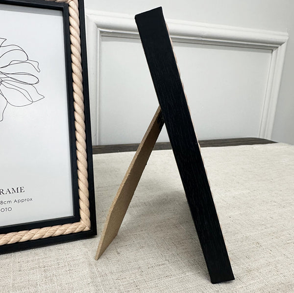 7x5" Black Photo Frame | Natural Swirl