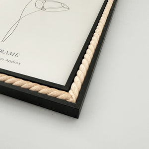 10x8" Black Photo Frame | Natural Swirl