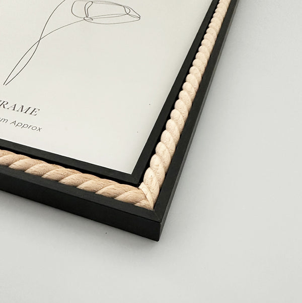 10x8" Black Photo Frame | Natural Swirl