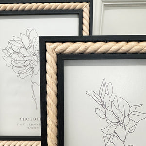 10x8" Black Photo Frame | Natural Swirl